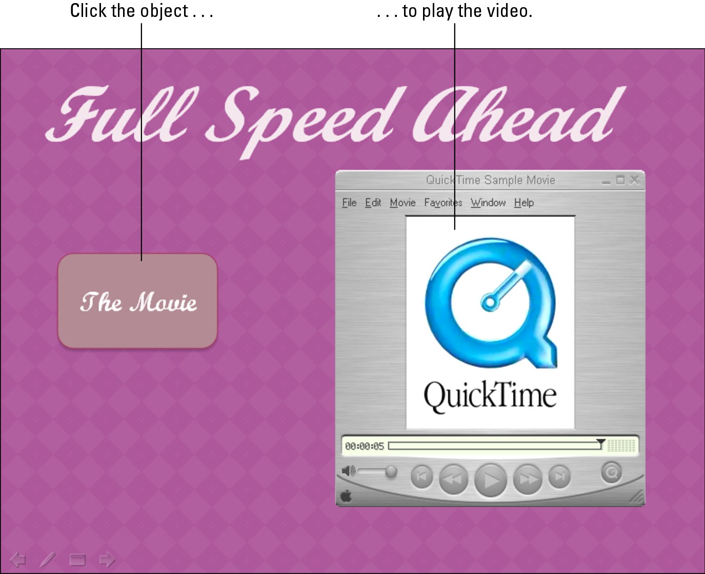 Figure 2-2: When you play a .MOV file, the QuickTime Player appears.